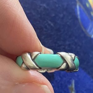 Tiffany and Co Enamel X Ring size 7.5